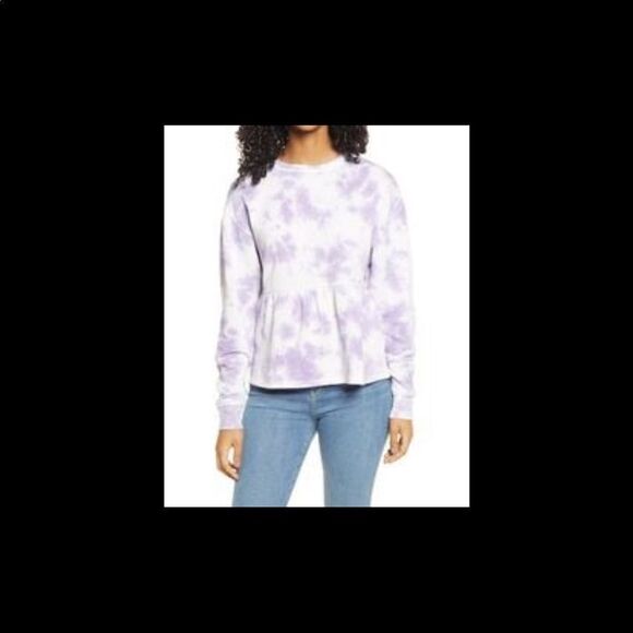 BP Purple Tie Dye Babydoll Sweatshirt S - Picture 1 of 8